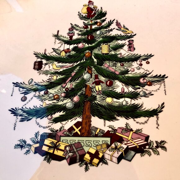 Spode Christmas Tree Oval Fluted Platter Dish Large New - Picture 7 of 13